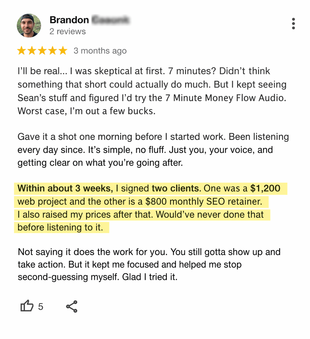 Customer screenshot